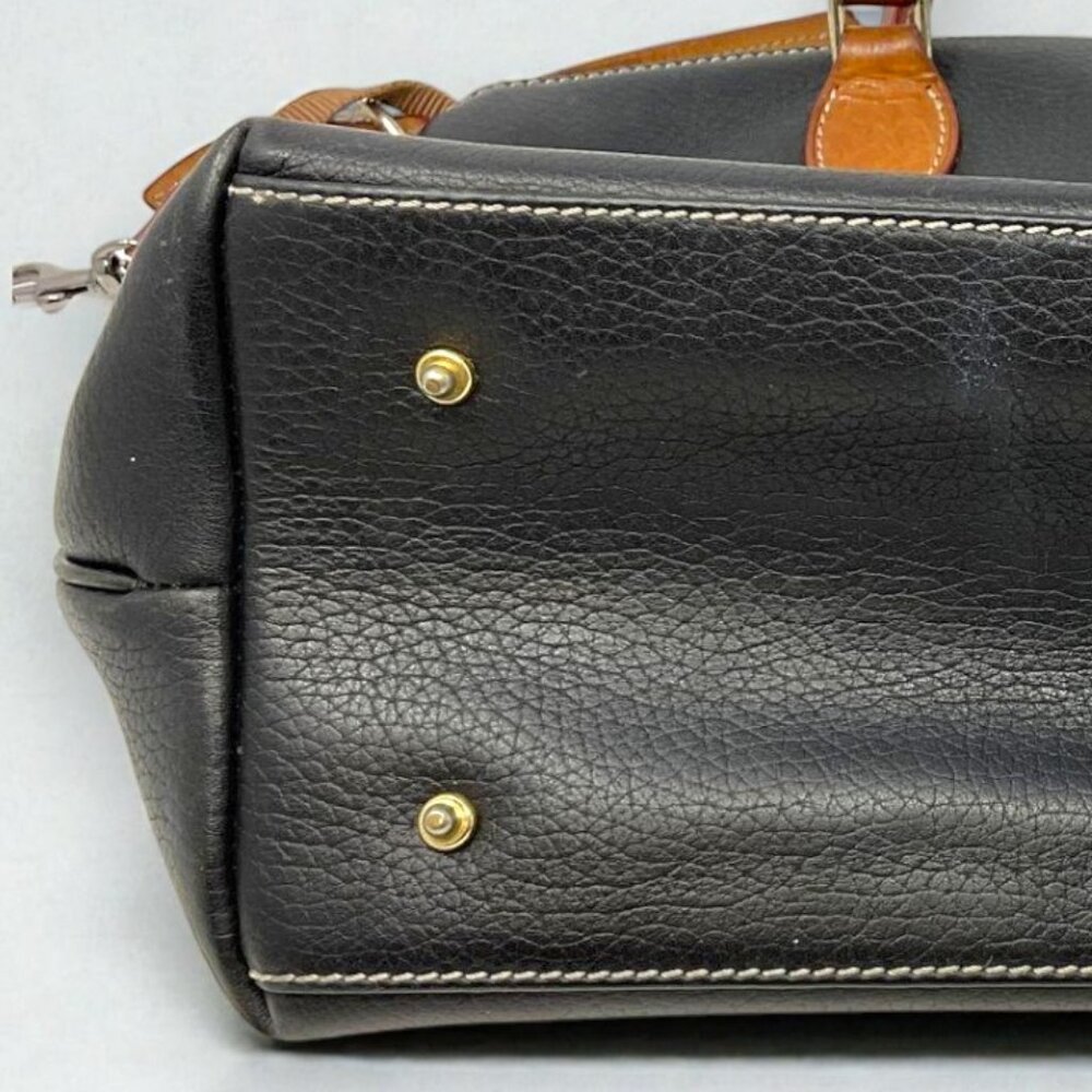 Dooney & Bourke Dillen Black Pebbled Leather Satchel Top Handle Shoulder Bag - Picture 10 of 16